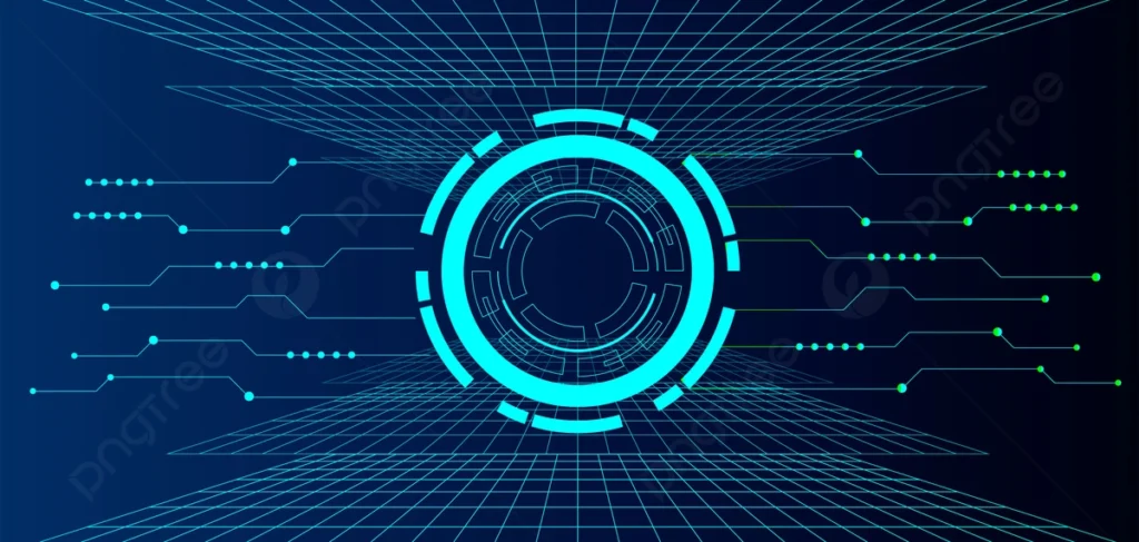 Desain futuristik mencerminkan teknologi SEO WordPress untuk optimasi website.