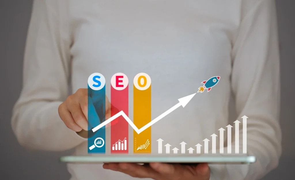 SEO, optimasi, digital, grafik, analisis, pertumbuhan, strategi, SEO, tablet, peningkatan.